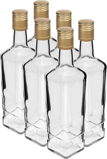 Bouteille en verre Principle 500 ml avec bouchon à vis, 6 pcs