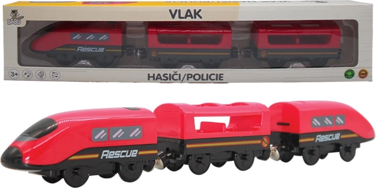 Babu petit train pompiers avec wagons magnétiques à piles