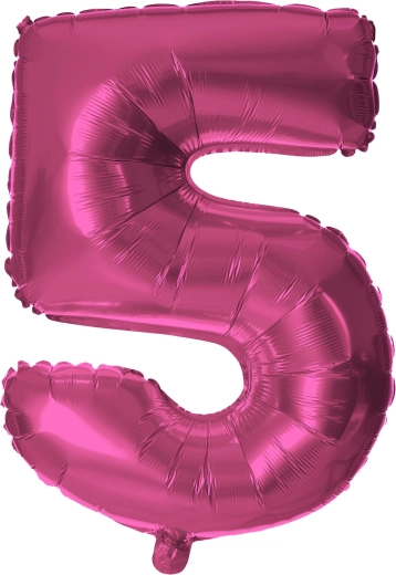 Ballon en feuille chiffre 5 rose 30 cm TORO