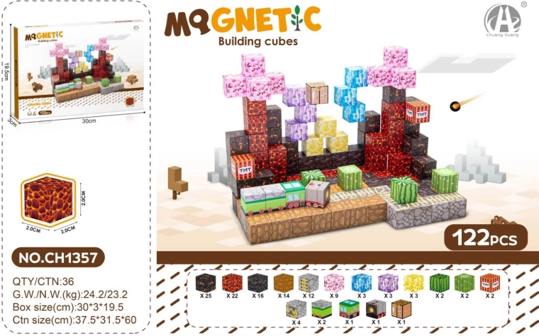 Ensemble de cubes magnétiques 3D 122 pièces