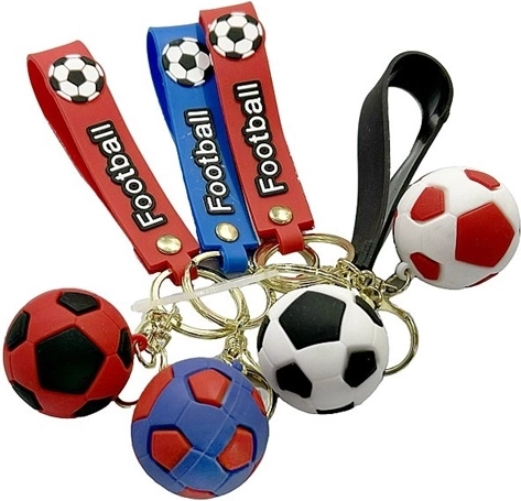 Porte-clés ballon de football avec étiquette (12 pcs)