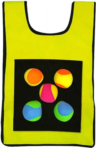 Merco gilet à scratch avec 5 balles souples, jaune