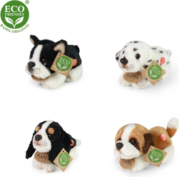 Chien en peluche allongé 15 cm éco-responsable