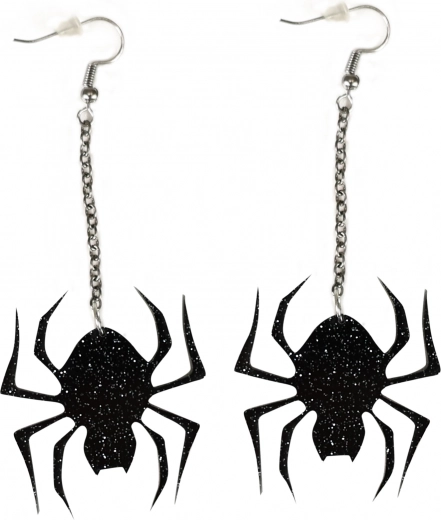 Boucles d’oreilles pendantes avec araignée pour Halloween et sorcières