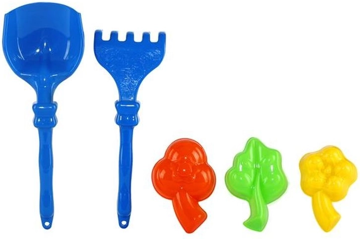 Set de plage pour enfants – râteaux, pelles et moules en forme de fleurs