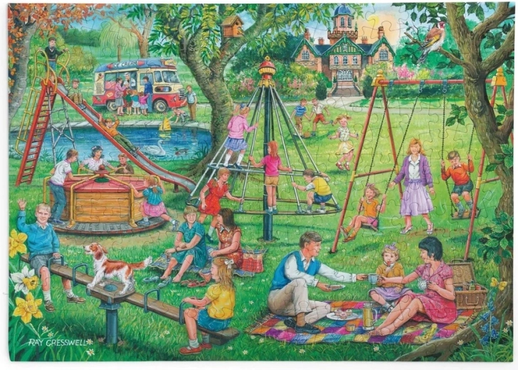 Puzzle Pique-nique sur l’aire de jeux avec 250 grandes pièces