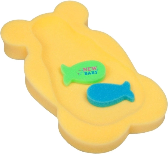 Tapis de bain en mousse pour bébés jaune avec ourson