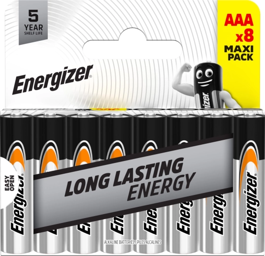 Piles alcalines Energizer AAA, lot de 8