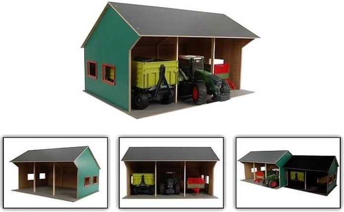 Abri agricole en bois pour 3 véhicules 1:16