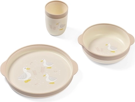 BabyOno set de repas pour enfants Farmer, assiette, bol et gobelet, 12m+