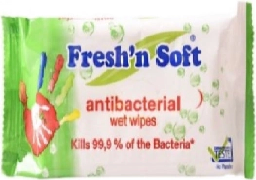 Fresh 'n soft lingettes antibactériennes humides pour les mains 15 pcs