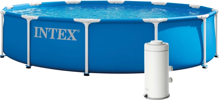 Piscine de jardin à cadre Intex 366 × 76 cm avec pompe de filtration