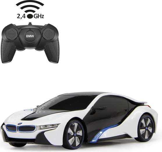 Voiture télécommandée BMW i8 à l’échelle 1:24, blanche