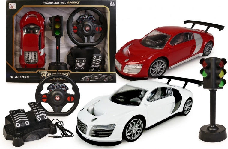 Voiture RC avec volant et signalisation lumineuse