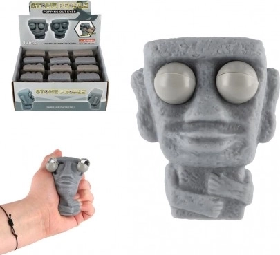 Jouet anti-stress à presser « Tête de pierre », silicone, 8 cm, 2 couleurs