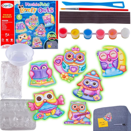 Kit créatif pour fabriquer des aimants en plâtre chouettes mignonnes (DIY)