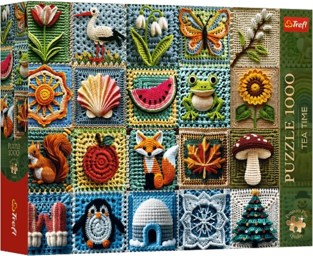 Puzzle Trefl Premium Plus « Tea time : les quatre saisons au crochet » – 1000 pièces