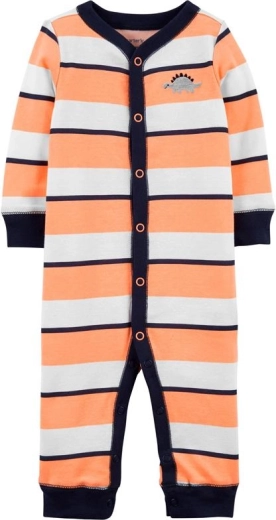 Combinaison Carter's en coton sans pieds à pressions Sleep & Play rayures orange, taille 56