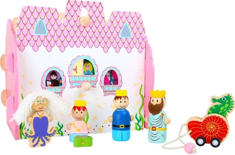 Figurines et accessoires en bois pour raconter des histoires