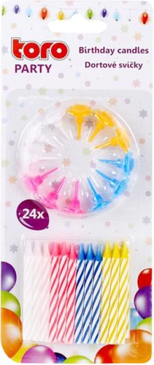Bougies d’anniversaire avec supports TORO 6 cm, 12 pcs