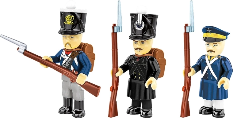 Trois figurines authentiques d’infanterie prussienne