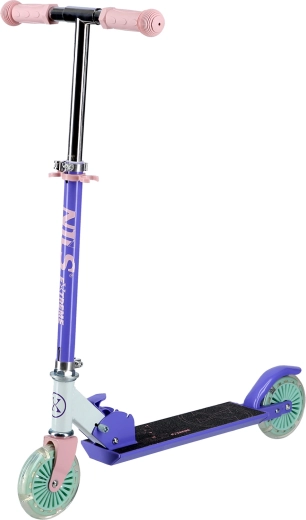 Trottinette pliable pour enfants NILS Extreme avec roues LED, violet
