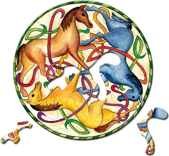Puzzle rond Picoli – chevaux 33 pièces