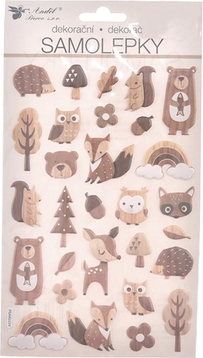 Autocollants 3D animaux de la forêt 14 × 25 cm