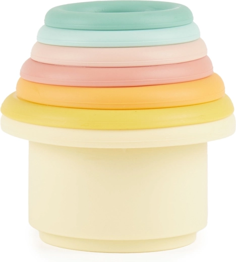 Bieco gobelets empilables en silicone Tropical Vibes - 7 pièces