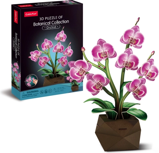 CubicFun puzzle 3D Collection botanique : Orchidée, 85 pièces