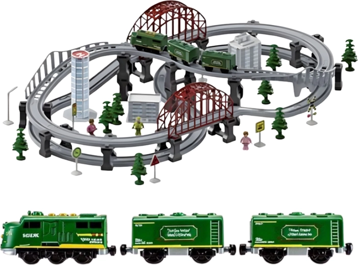 Circuit ferroviaire à plusieurs niveaux