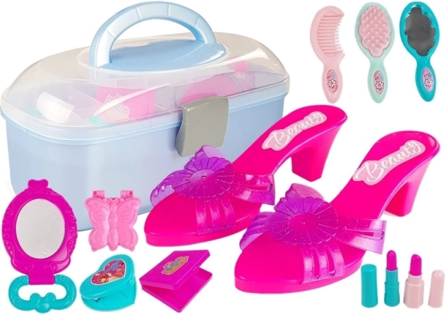 Mallette avec accessoires beauté pour petites princesses – mules, bigoudis et perles