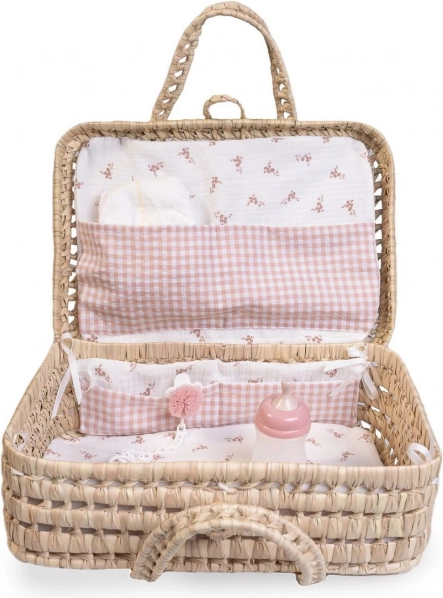 Valisette en osier avec trousse d’accessoires pour poupée ANTONIO JUAN