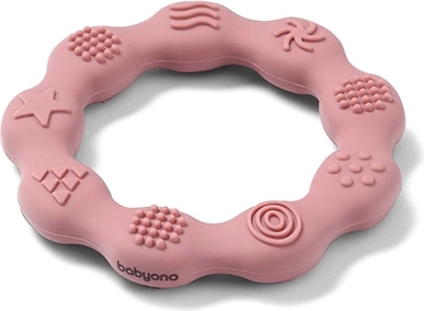 BabyOno anneau de dentition en silicone – rose