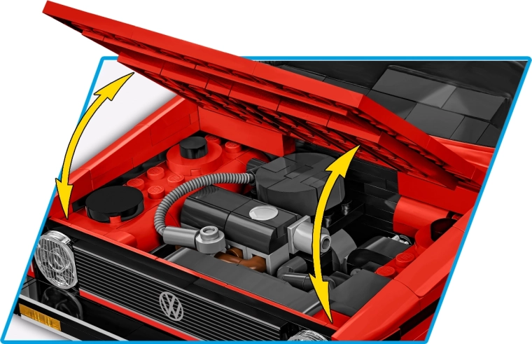 Moteur détaillé sous le capot ouvrant