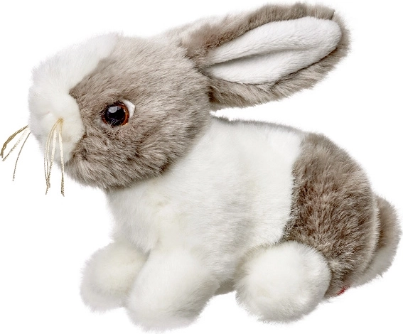 Lapin en peluche gris et blanc 16 cm Beppe ZOO