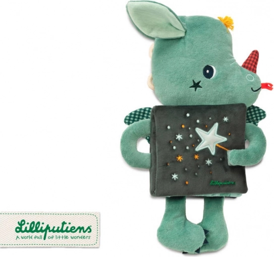 livre en tissu peluche et doudou dragon Joe 3 m+ de Lilliputiens
