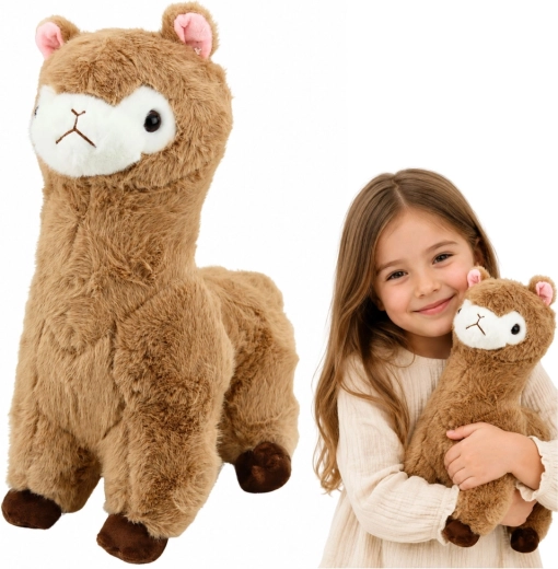 Alpaga en peluche beige 38 cm