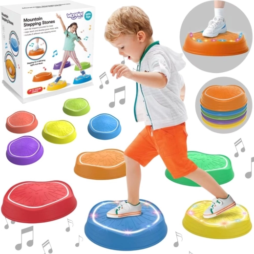 Pierres d’équilibre interactives Woopie avec sons et lumières – 5 pcs