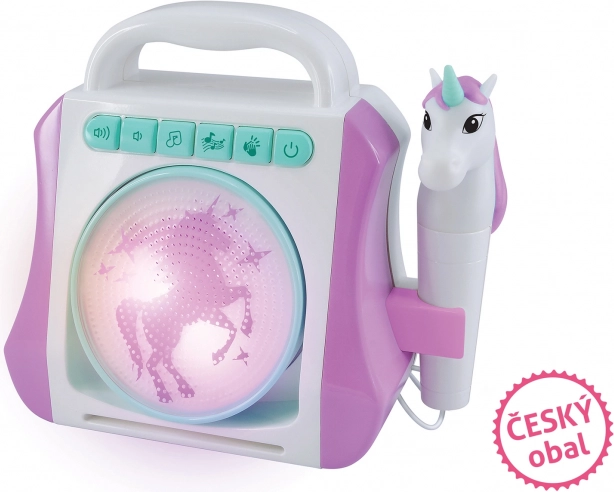 Boîte karaoké avec micro - licorne