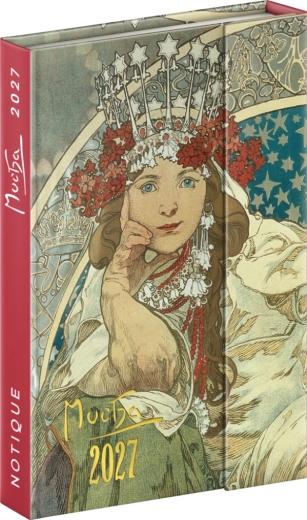 Agenda hebdomadaire magnétique Notique Alphonse Mucha 2027 11 × 16 cm
