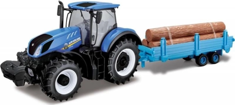 Bburago 1:32 Tracteur agricole New Holland avec remorque à bois
