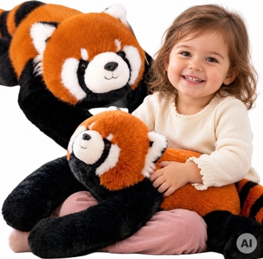 WOOPIE Panda rouge sensorielle en peluche lestée 1 kg