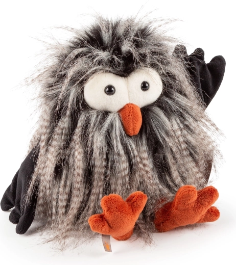 Peluche chouette Sigikid à poils longs 22 cm