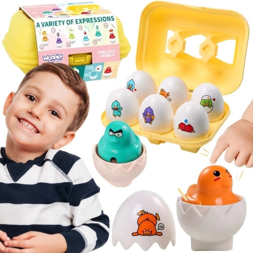 Jeu d’encastrement Montessori Woopie avec œufs et poussins - 6 pièces