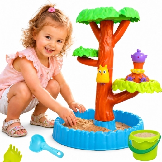 Table d’eau et bac à sable WOOPIE Happy Tree 2 en 1 avec 8 accessoires