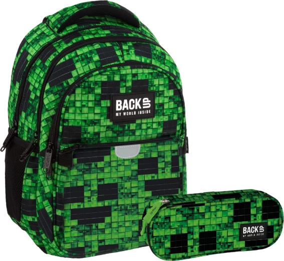 Set scolaire BackUP Slinker Pixel Game 2v1 – sac à dos et trousse