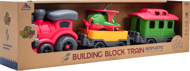 Train avec wagons en bioplastique