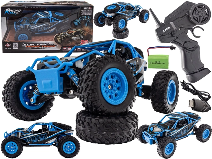 Desert truck radiocommandé 4WD 2,4 GHz 1:24 bleu - 1 pièce
