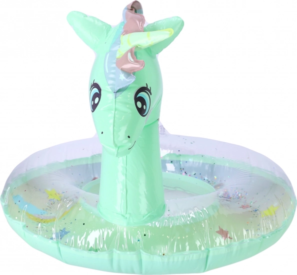 Bouée enfant gonflable 70 cm - licorne, vert
